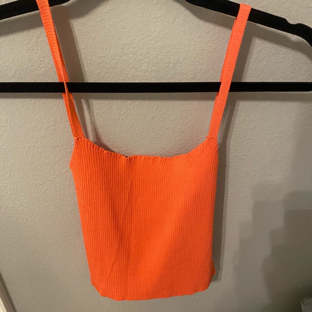 Coral open back crop
